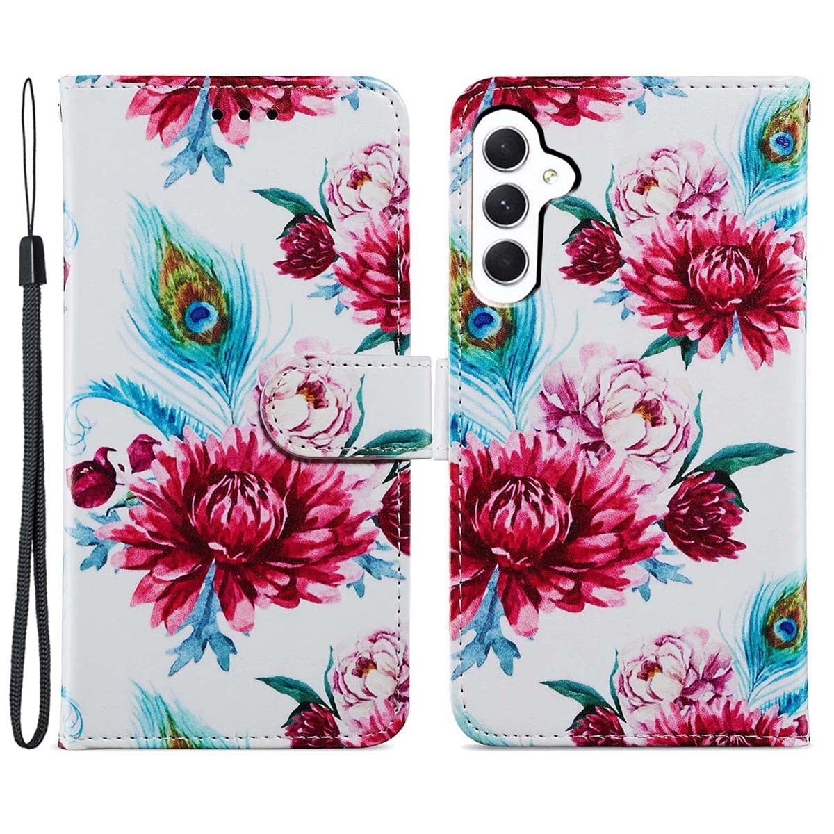 For Samsung Galaxy S23 FE PU Leather Phone Case Wallet Stand Pattern Printing Cover with Strap For Samsung Galaxy S23 FE PU Leather Phone Case Wallet Stand Pattern Printing Cover with Strap
